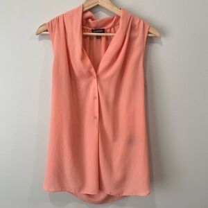 le chateau Coral Sleeveless Draped Neck Blouse